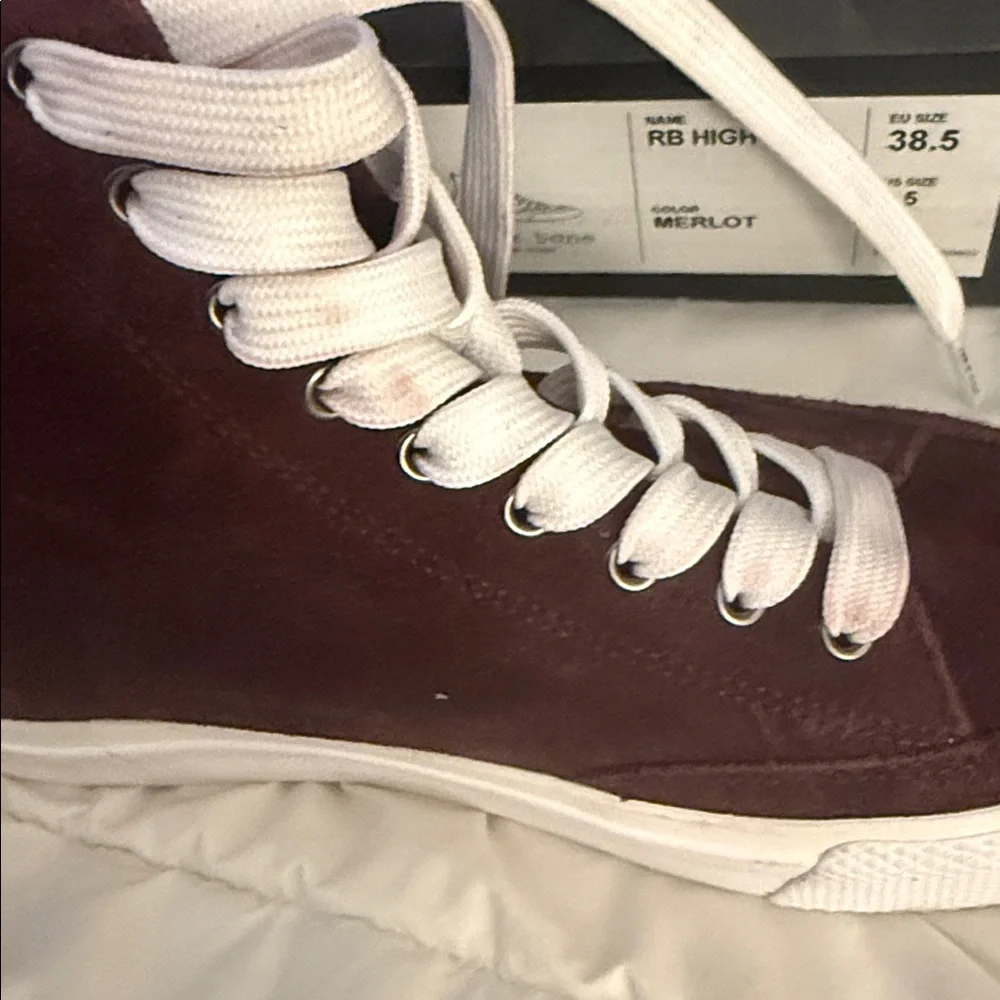 Rag & Bone RB High Top Suede Sneakers - Merlot - Picture 9 of 14